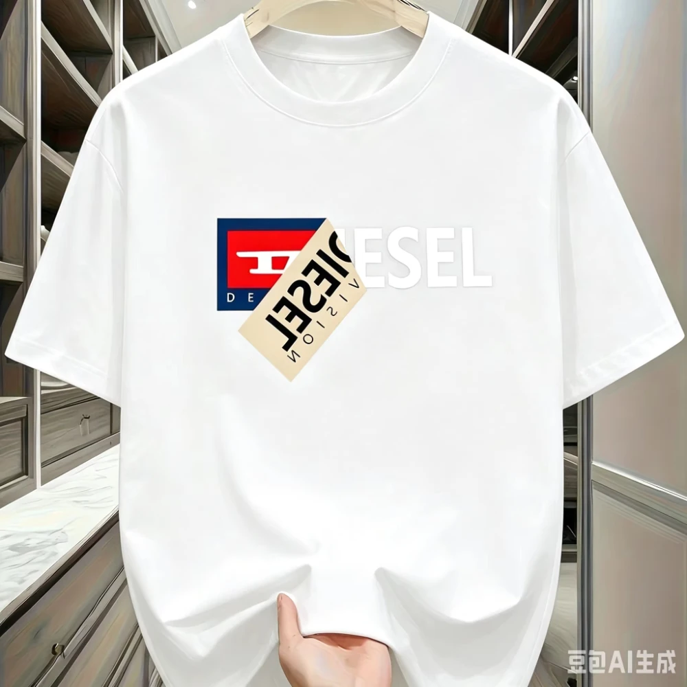 2026 Men's Cotton T-shirt Men's and Women's Universal All-match Cotton Round Neck Y2K Retro Trend Pa