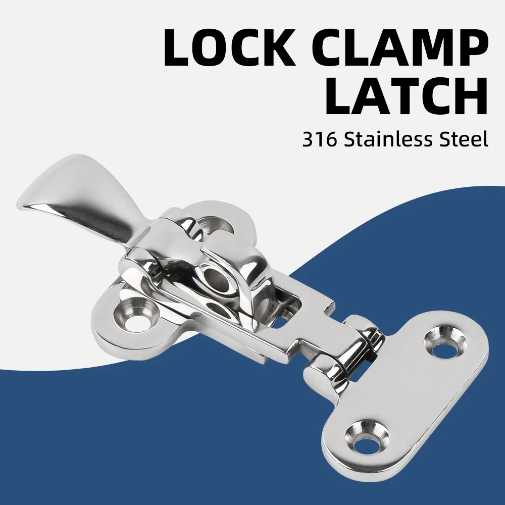 1Pcs 316 Stainless Steel Lockable Boat Deck Locker Hatch Clamp Shackle Marine Hardware