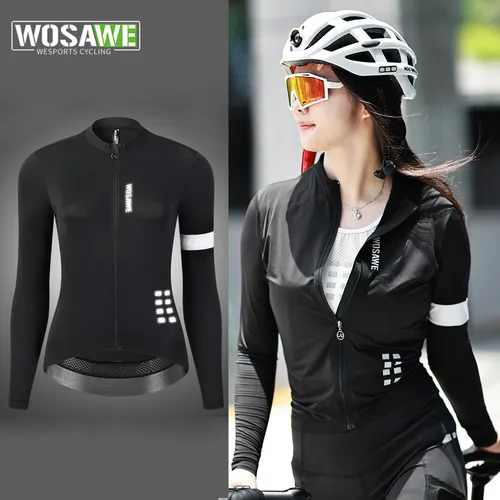 WOSAWE-Camiseta para descenso para mujer, Camiseta de manga larga para bicicleta de montaña, Camiseta de secado rápido, camiseta de Motocross, ropa MTB