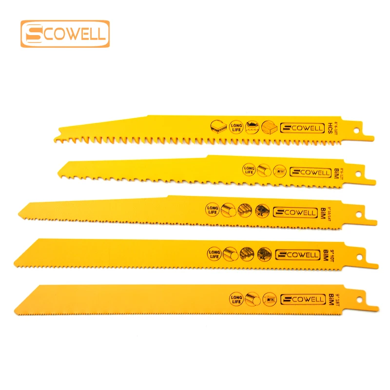 5Pack Bimetal Sabre Saw Blade Variable Teeth Reciprocating Saw Blades For Metal Nail Wood Drywal 6 8 9 Inch 6TPI 10/14TPI 18TPI