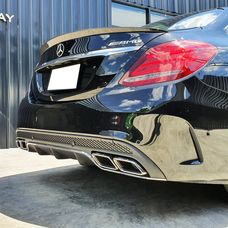 Car Quad Exhaust Tip Stainless Steel For Mercedes Benz C63 W205 C200 C300 C180 C260 2015+ Muffler Tips Tailpipe Nozzle