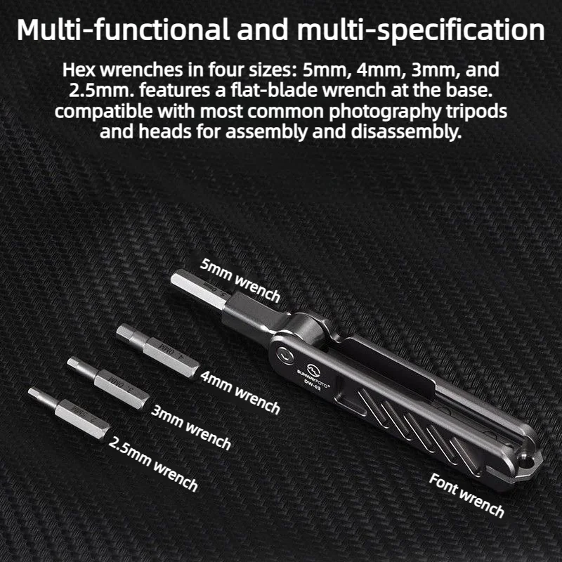 

Набор миниатюрных складных инструментов DW-02 из авиационного алюминиевого сплава: прецизионная отвертка, гаечный ключ, шестигранный ключ для фотографов