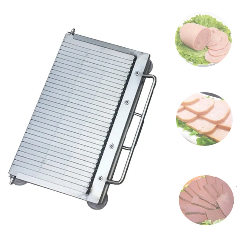 Double Blade Manual Slicer Stainless Steel Thick Hand Pressure Multifunction Slicer Vegetable Cooked Food Slicer