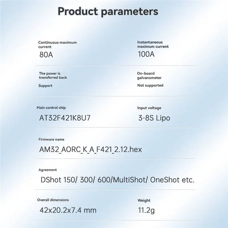 y47a-80a-am32-single-esc-3-8s-lipo-electronic-speed-controller-for-rc-drone-support-dshot150-300-600-at32f421