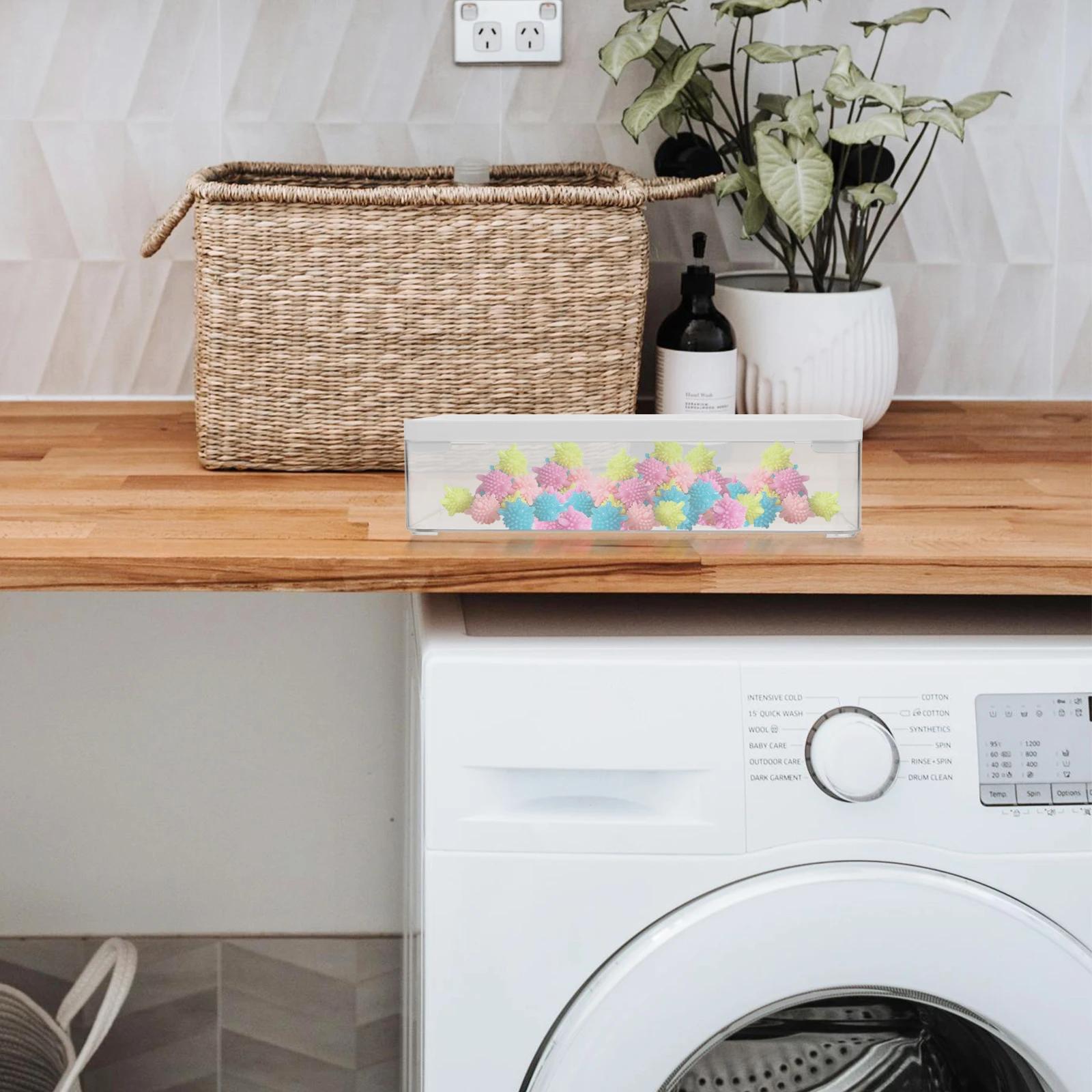 حاوية جراب تخزين بلاستيكية شفافة لتنظيم الغسيل، منظم غرفة الغسيل المتين، حامل جراب غسالة الأطباق