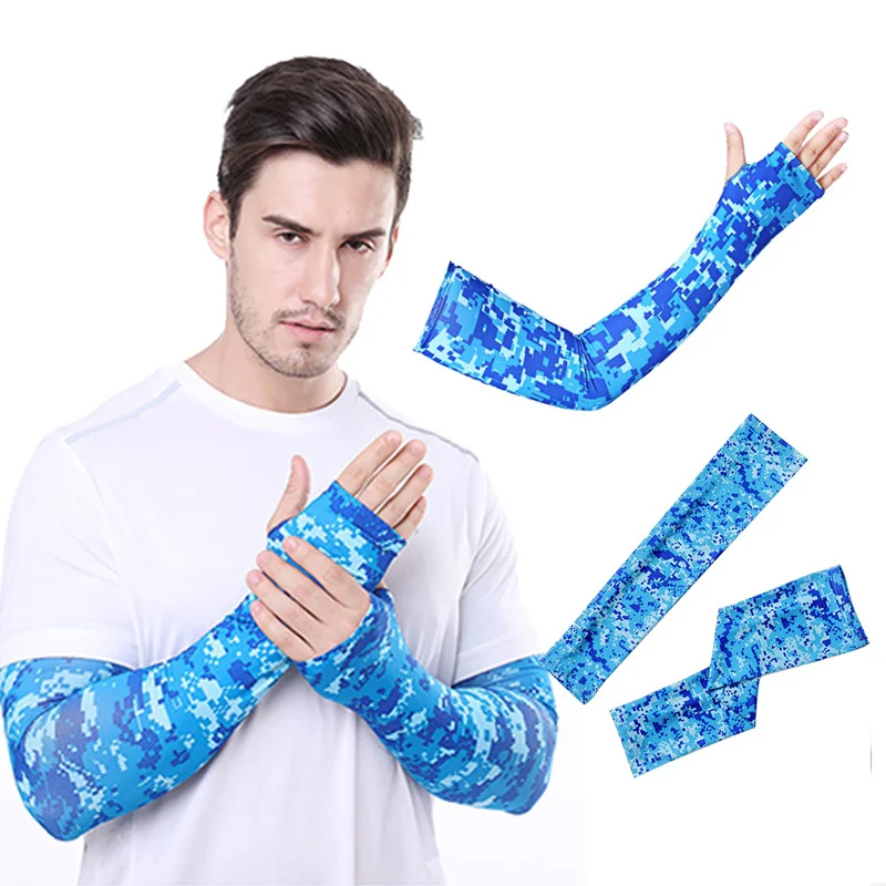 Breathable Camouflage Arm Sleeves for Outdoor Sports. UV Protection. Stay Cool, Protected from Sun Rays.