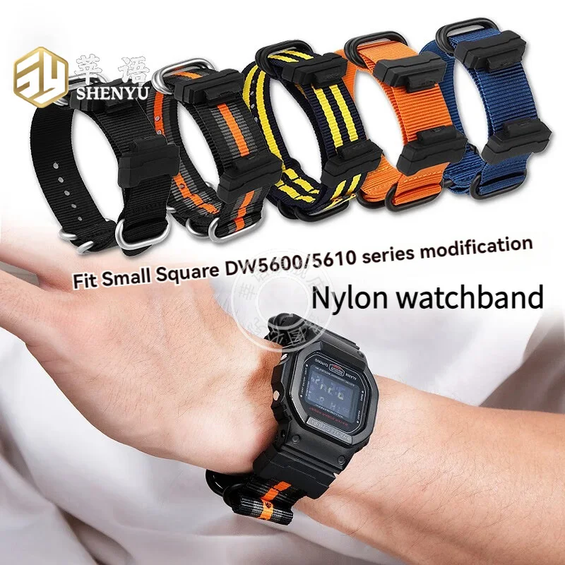 DW-5600 Replacement Breathable Nylon Canvas Watch Band For Casio G-Shock DW-5600 DW-5610 GW-5000 GW-B5600 Series watch bracelet