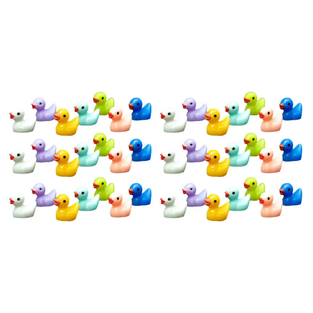 

42Pcs Resin Mini Ducks Cartoon Style Micro Landscape Car Garden Decoration Assorted Colors Durable Resin Decors