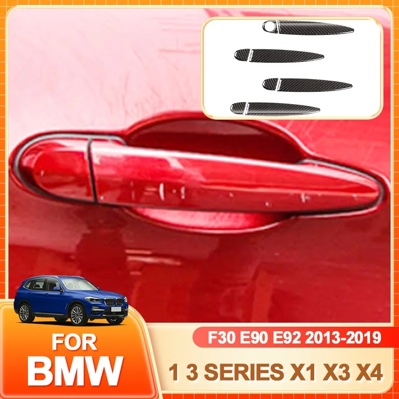 

Glasses Holder Hot Real Carbon Fiber Car Door Handle Cover Trim Stickers For BMW 1 3 Series X1 X3 X4 X6 f20 F30 E90 E92 E93 E