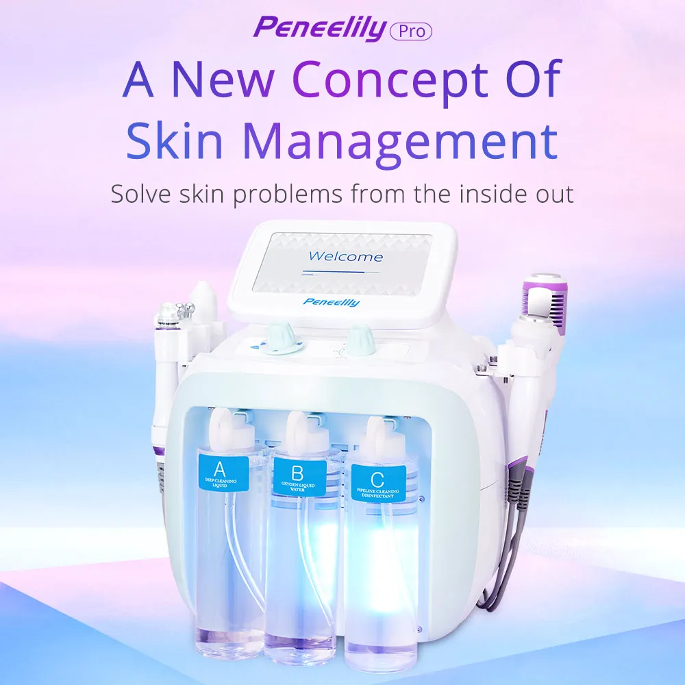 

Hydrogen Oxygen Bubble Facial Machine Blackhead Freckle Removal Deep Clean Water Dermabrasion 6 in 1 Skin Care Spa and Home Use