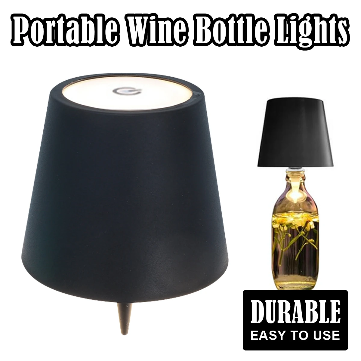 Wireless Touch Control Bottle Table Lamp Wine Lights Stepless Dimming Night Warm White 3000k With Usb Power For-bar Bottles Desk