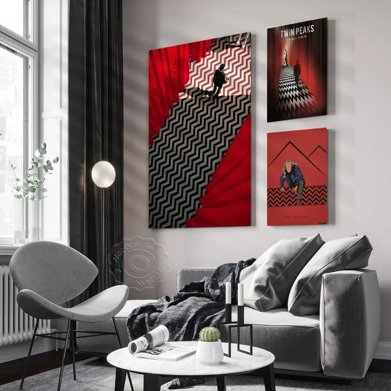 Twin Peaks TV Series Shows Classic Movie Poster and Prints Red Canvas Painting Art Wall Pictures for Living Room Decoration