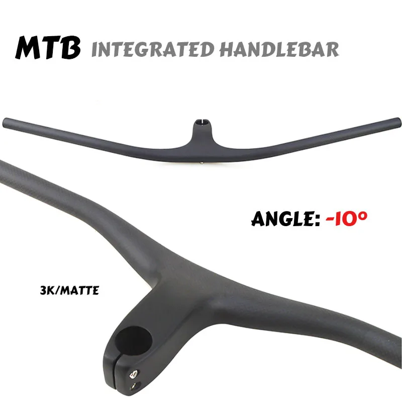 Integrierter Carbon-MTB-Lenker 3K/matt 28,6mm -10 Grad Breite 700-800mm mit 60-120mm Vorbau Mountainbike-Lenker Teile