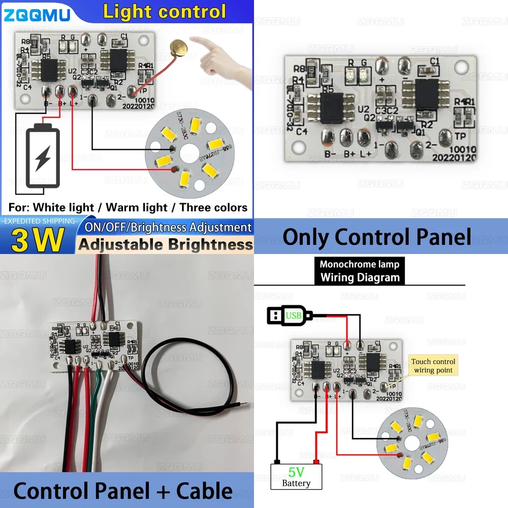 

5 шт. 5 В светодиодная зарядная плата RGB монохромный сенсорный светильник с регулируемой яркостью DC 5 В 2A для DIY ночника фоторамка декоративная полоса