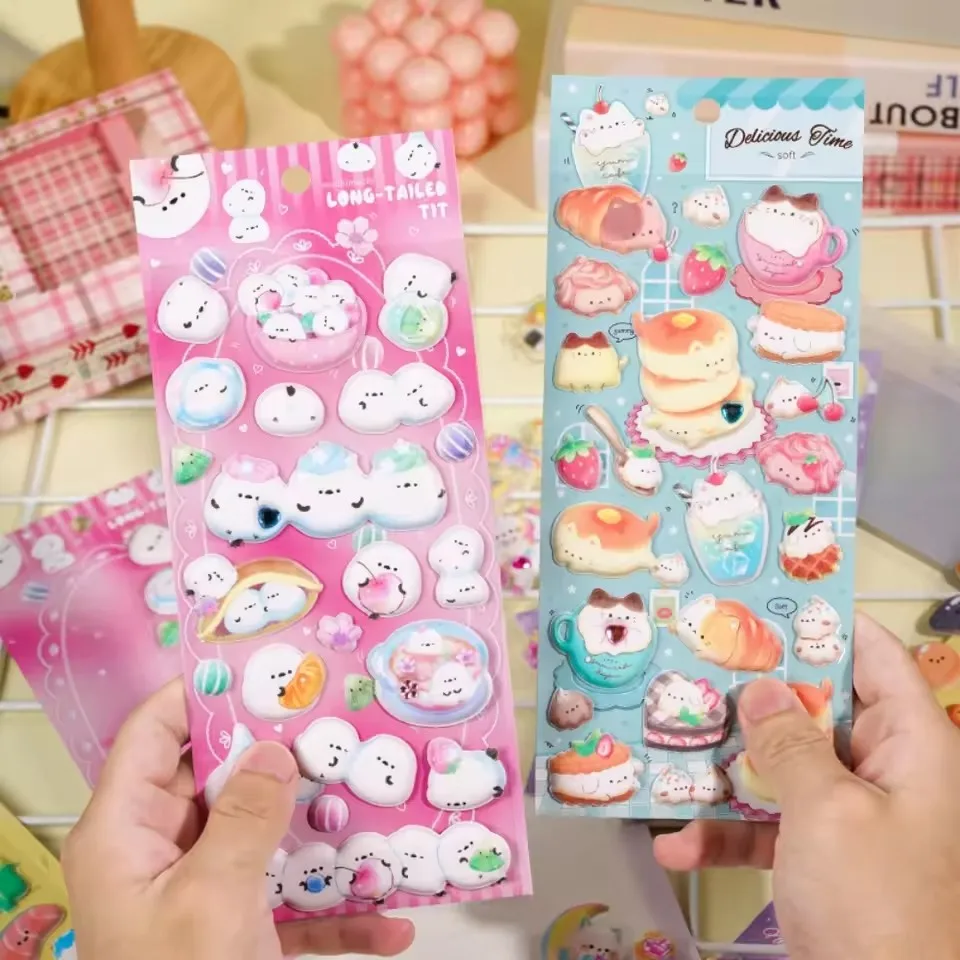 

4 pcs Cartoon Night Time Luminous Foam 3D Stickers Scrapbooking Diy Journal Deco Stationery Sticker Cute School Supplies Gifts