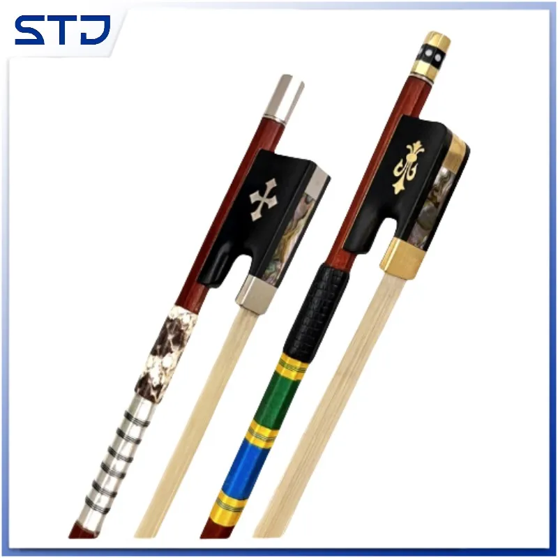 4/4 3/4 1/2 1/4 1/8 professional Brazilwood Violin/viola/cello Bow  Fiddle Bow，natural Siberia white horsehair parts