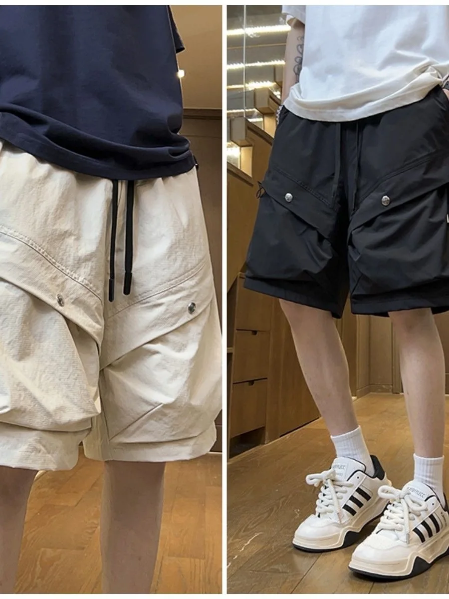 

American Style Quick Dry Workwear Shorts Five-Point Paratrooper Thin Summer Loose Fit Casual Shorts Youth Khaki Straight Leg
