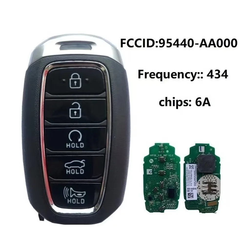 95440-AA000 5 Button Keyless Smart Remote Car Key 433MHz With 6A Chip Smart Auto Accessories For Hyundai Avante CN7 2020 2021