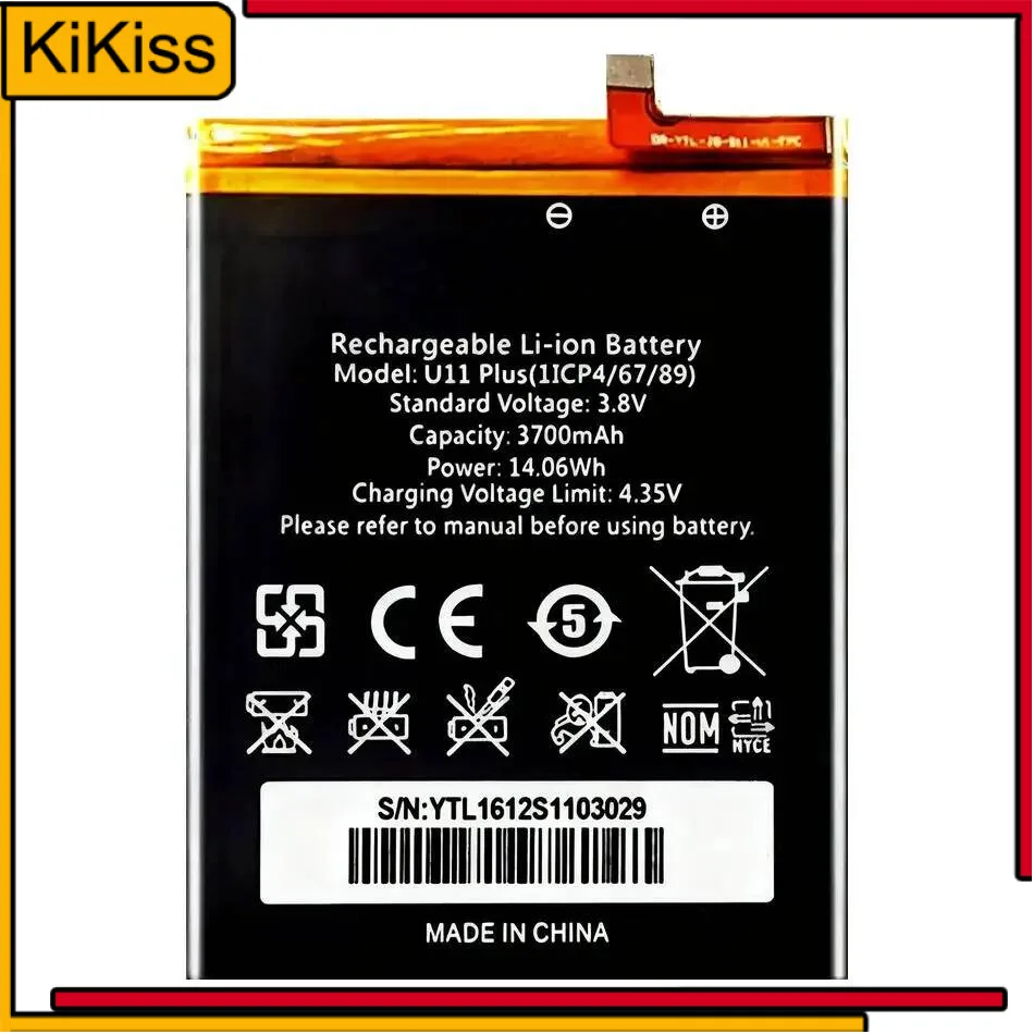 

For Oukitel U11 Plus U11Plus Mobile Phone Battery 3700mAh Long-Lasting Premium Replacement