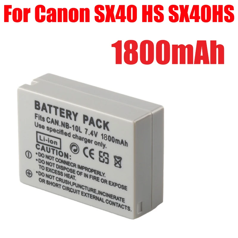 7.4V 1800mAh nb-10l NB 10L aparat akumulator do aparatów Canon SX40 HS SX40HS SX50 HS SX50HS G1 X G1X G15 G16 SX60 HS G3X baterie