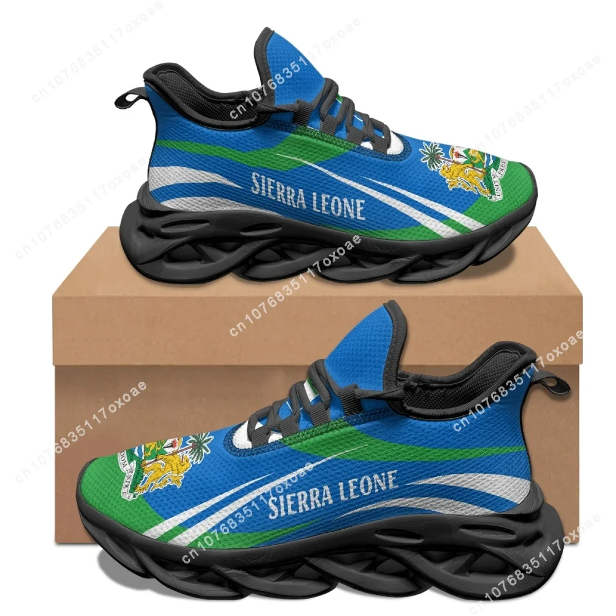 Designer Sneaker Man Flag of Sierra Leone Printed Casual White Running Shoes Fashion Summer Sport Shoe for Male Teenager Boys