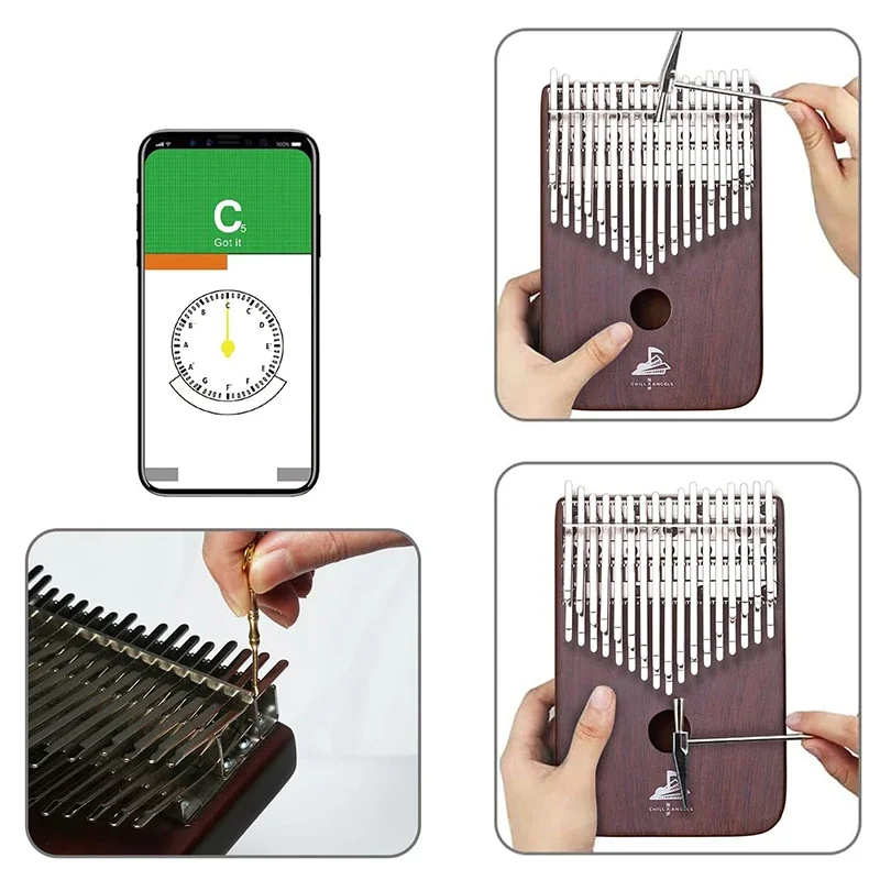 Chill Angels Kalimba 34 Key Thumb Piano C/B Note Ebony Wood Double Layer Keys Kalimbas Portable Professional Musical Instruments