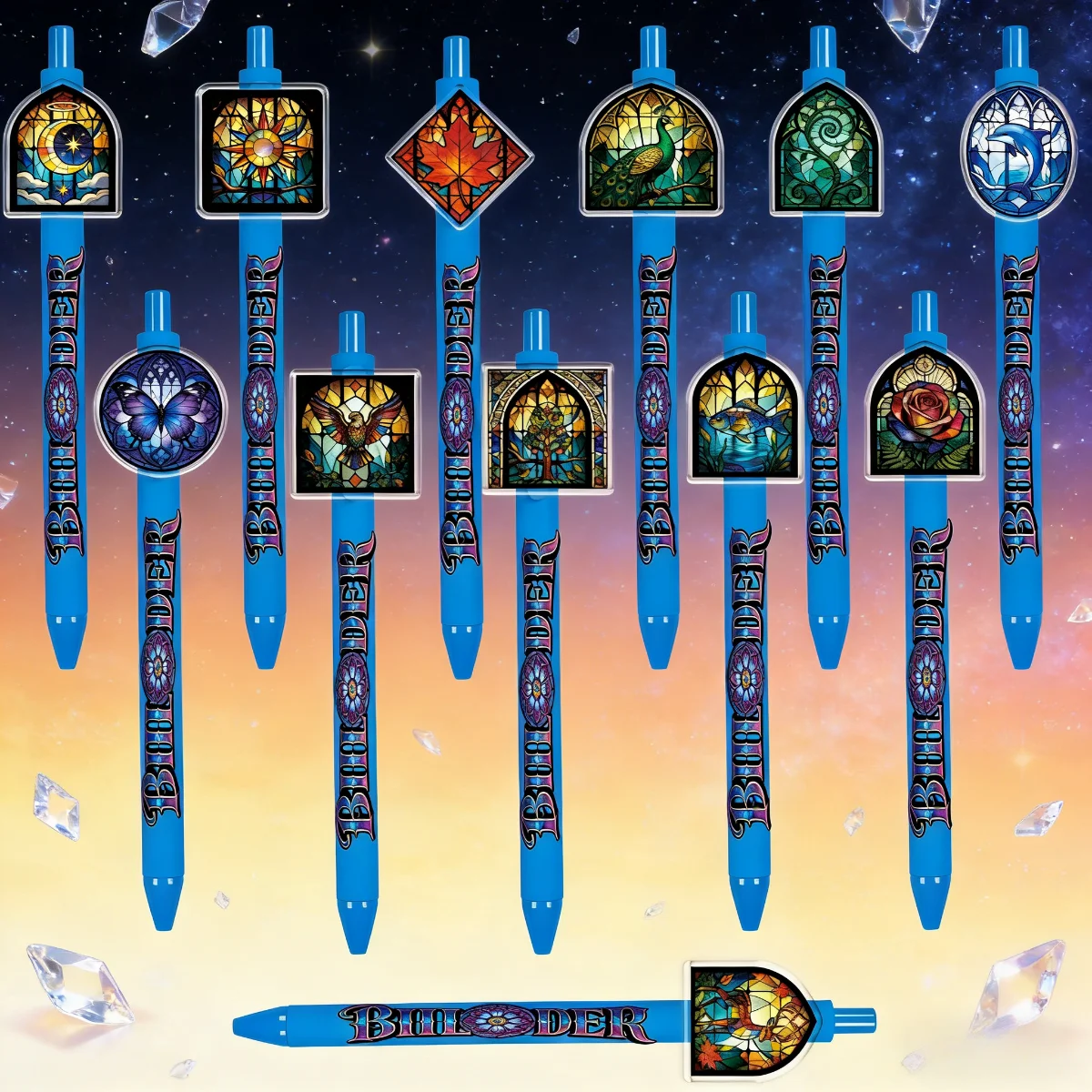 

12 шт./24 шт. креативные шариковые ручки с оконным элементом в готическом стиле - подарочные ручки для офиса и подписи в школе