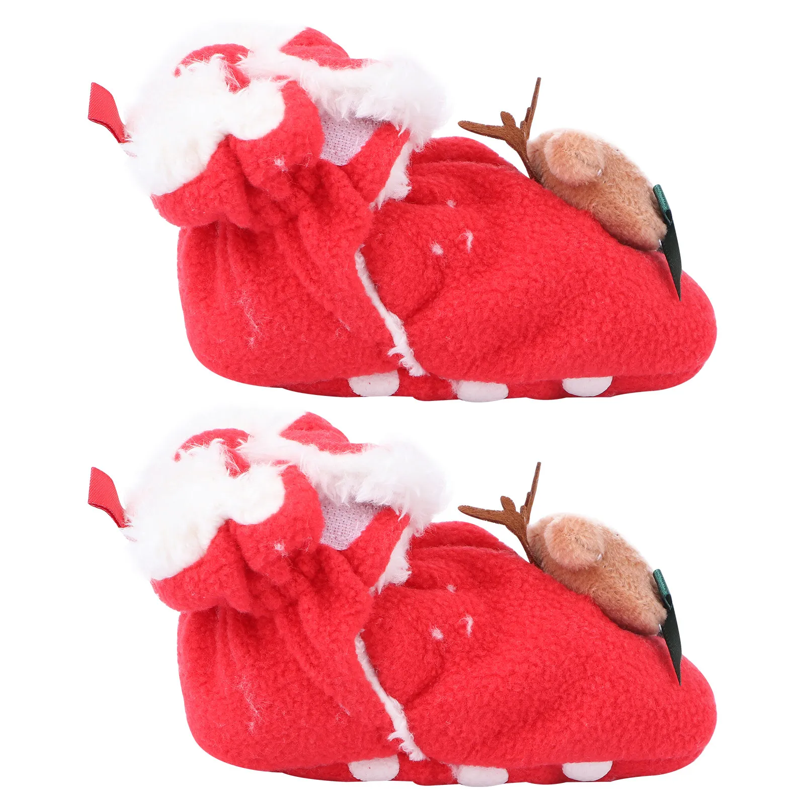 1Pair Baby Winter Shoes Warm Christmas Prewalker Lightweight Non-Skid Soft Sole Floor Shoes Comfortable Infant Toddler