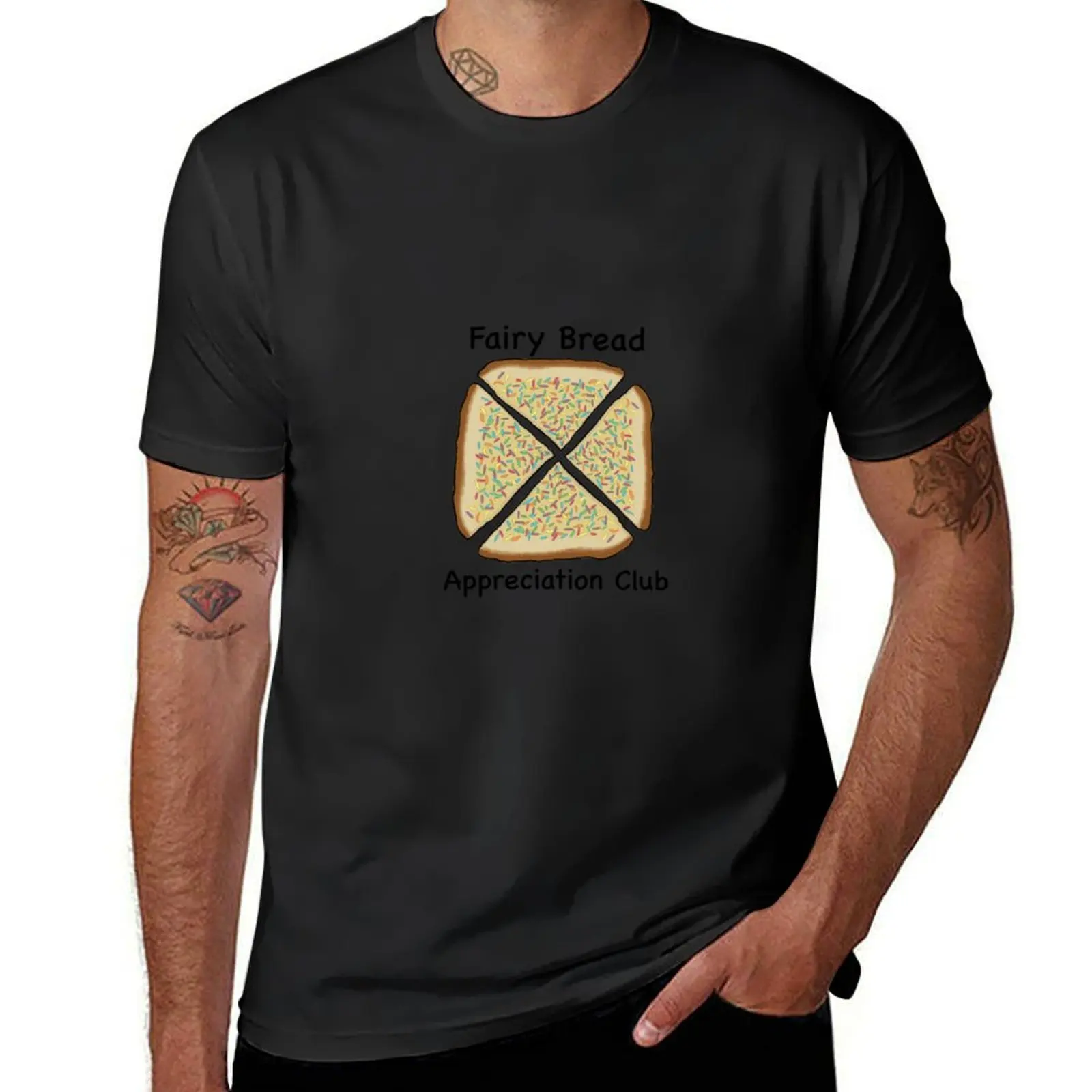 Fairy bread appreciation club T-Shirt blacks funnys shirts graphic tees korean fashion mens clothing