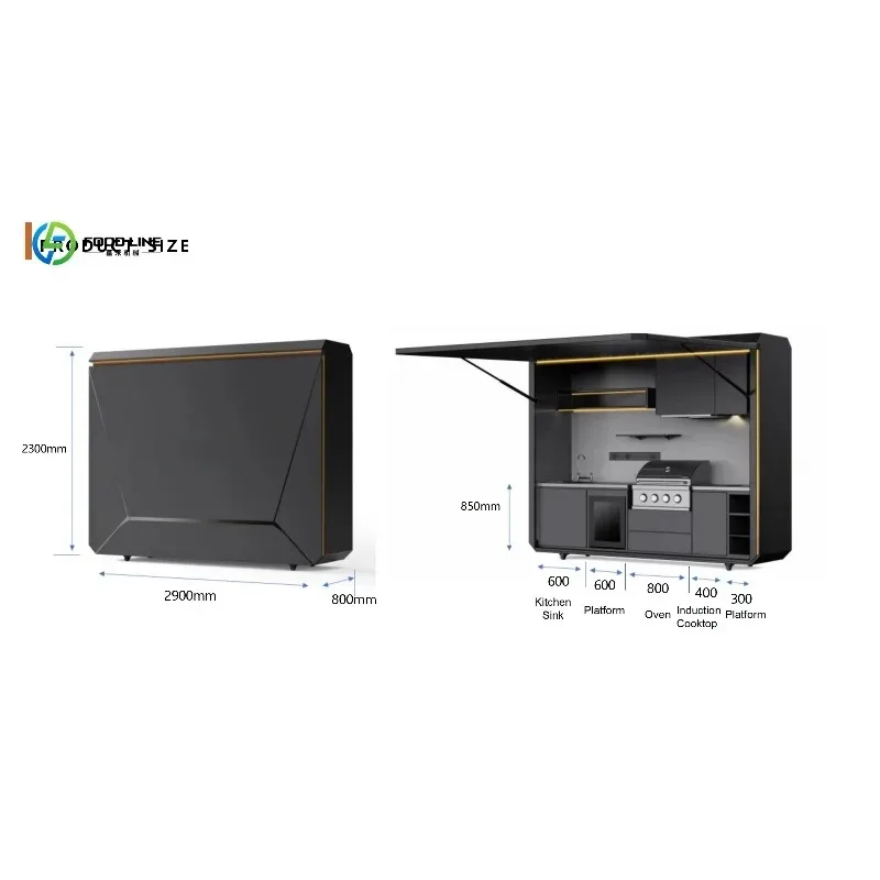 Customized camper Folding Outdoor Kitchen with Multiple Styles to Choose From New Product Integration Barbecue Cooking Area