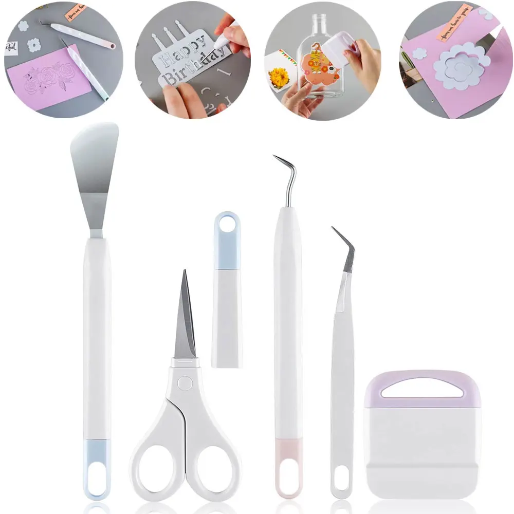 Kit Básico de Herramientas para Desmalezar Vinilo, Set de Herramientas para Scrapbooking, DIY, Silhouette, Relieve y Tallado, para Cricut Maker y Silhouettes, Herramientas Manuales