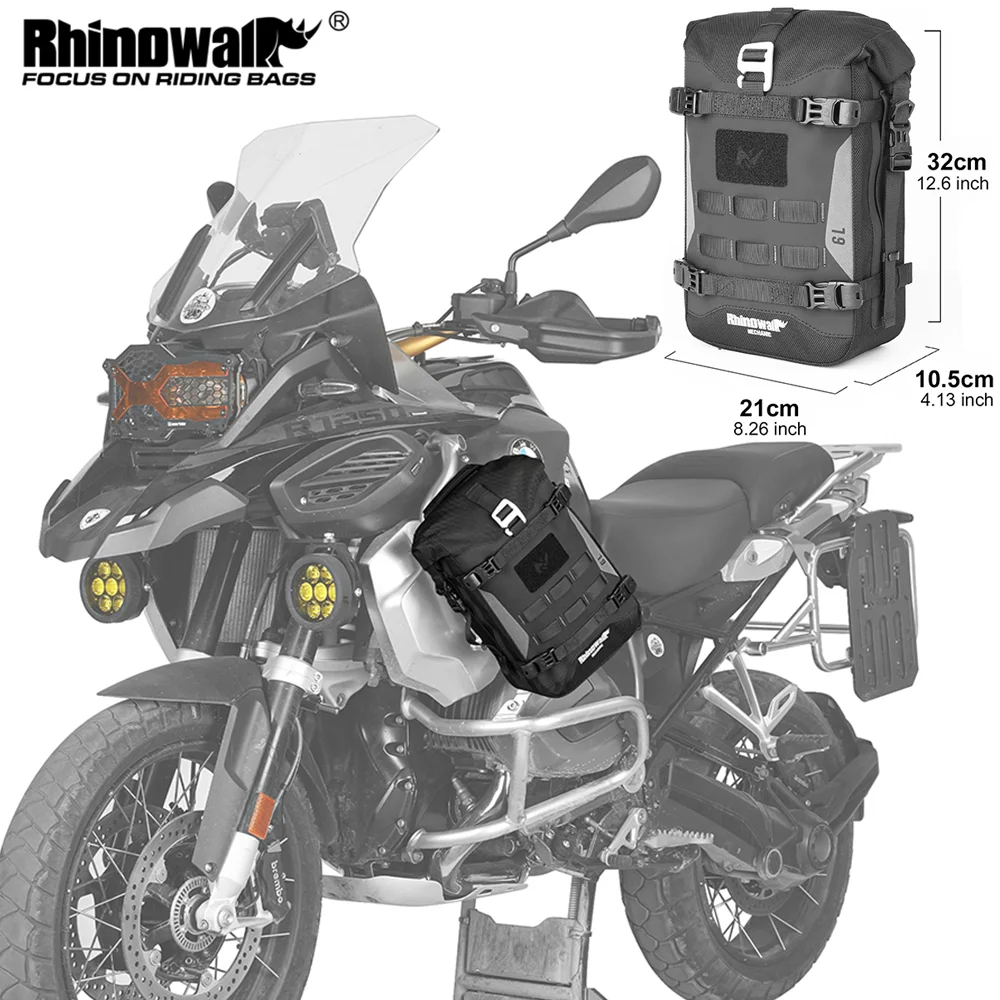 Rhinowalk Motorcycle Bumper Bag 6L Waterproof Motor Side Frame Crash Bar Pack With Inner Support Outdoor Cycling Tool Luggage