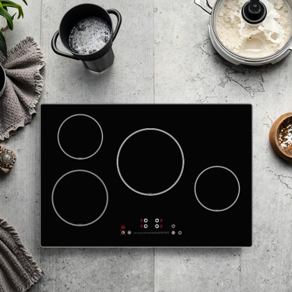 Китайская 4-плита, водонепроницаемая умная портативная индукционная плита, электрическая варочная панель со стеклянным корпусом для домашнего использования на кухне