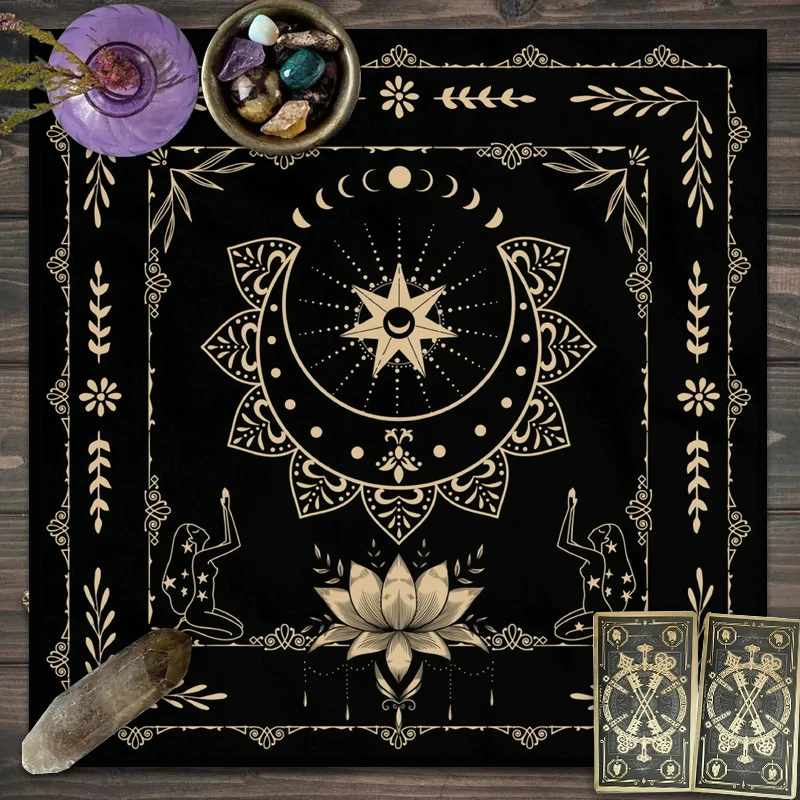 Zodiac Moon Phase Tarot Altar Cloth Astrology Tablecloth Divination Reading Mat Witchcraft Home Decor
