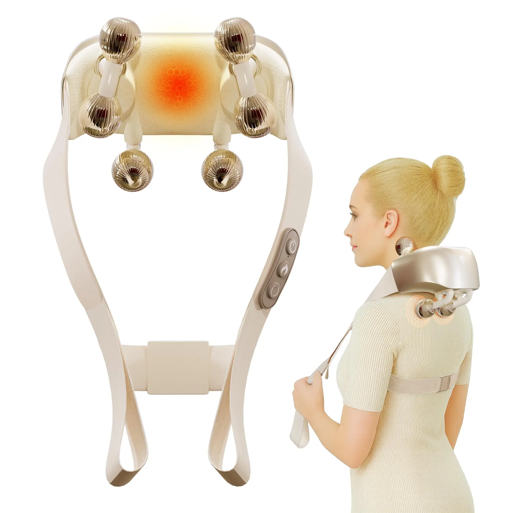 

6D Многофункциональный массажер для шеи и плеч U-образный электрический воздушный компресс шиацу для глубоких тканей, разминающий спину, рождественские подарки