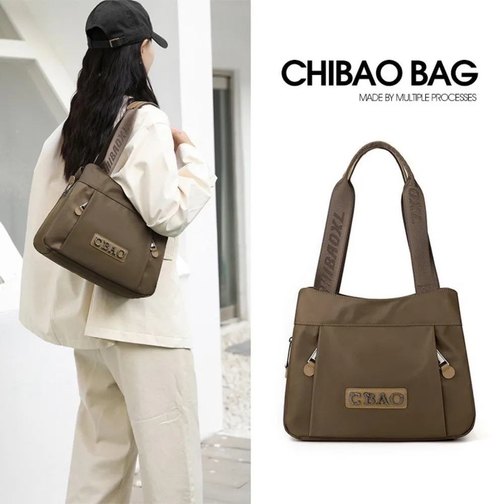 

Casual Large Capacity Women's Shoulder Bag Multi Compartment Portable Tote Bag Nylon Zipper Women Handbag Women
