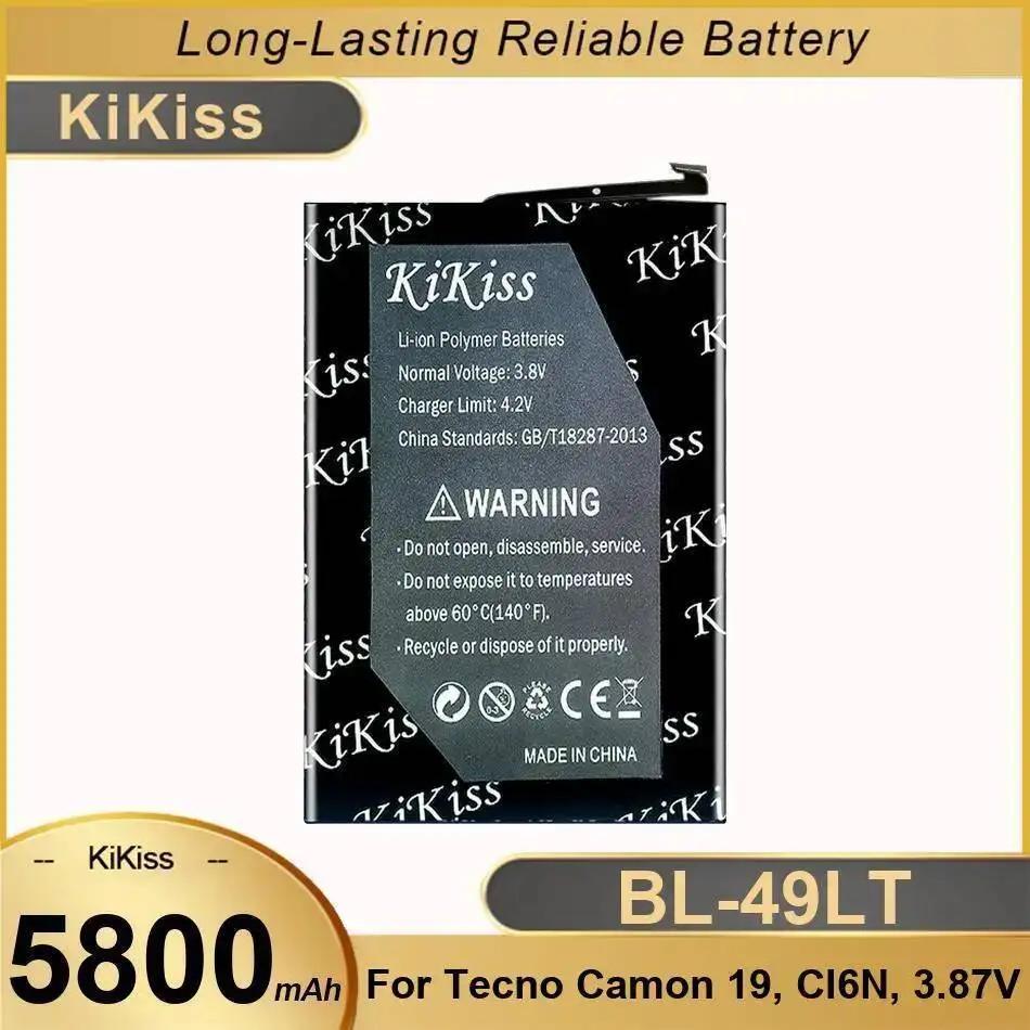 

Durable For Tecno Camon 19, CI6N, 3.87V Mobile Phone Battery 5800Mah BL-49LT