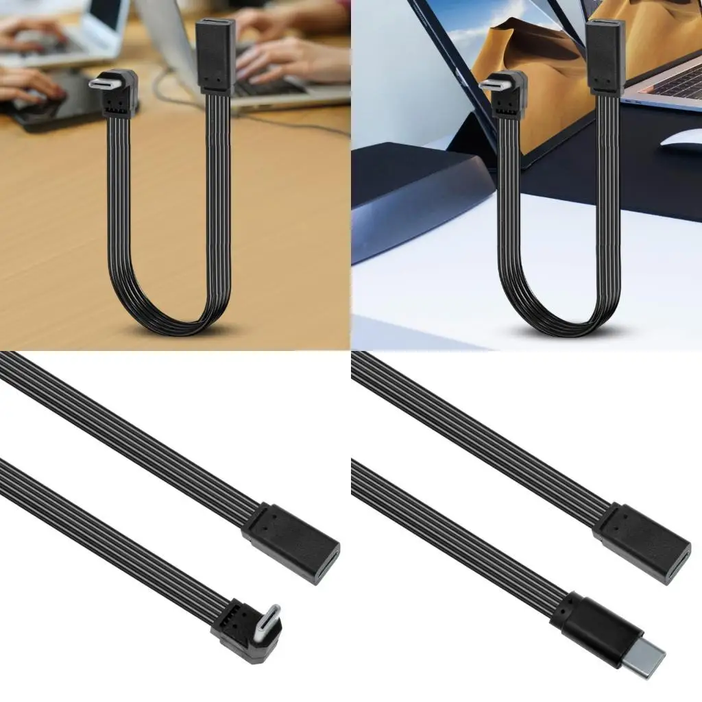 

652F 45W 480Mbps Type C to Type C Charging Data Cable Flexible Cord Data Transfer Wire Flat Charging Cable 10/20/30/50/100cm