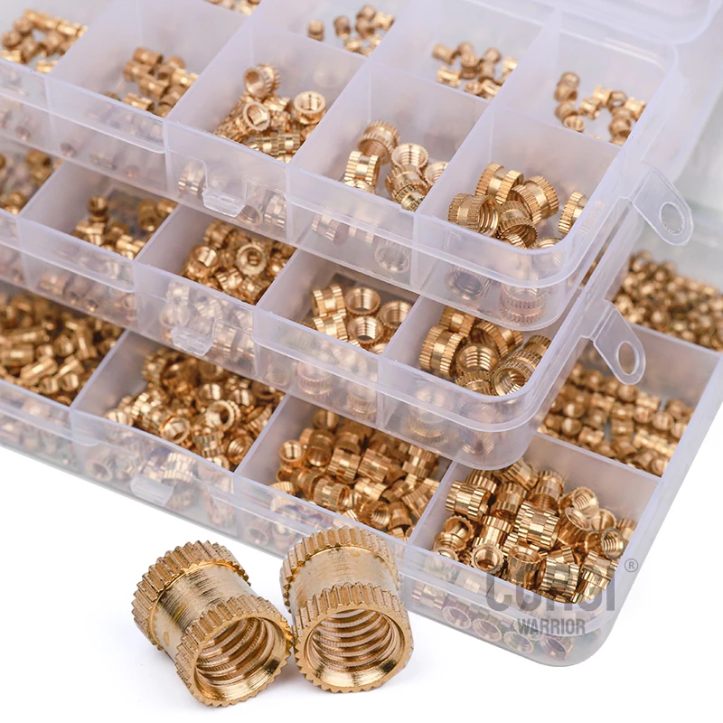 Threaded Inserts Brass Heat Set Insert Kit up to 1300 M1 M2 M2.5 M3 M4 M5 M6 M8 M10 Metric Knurled Heat Nuts for Plastic Parts