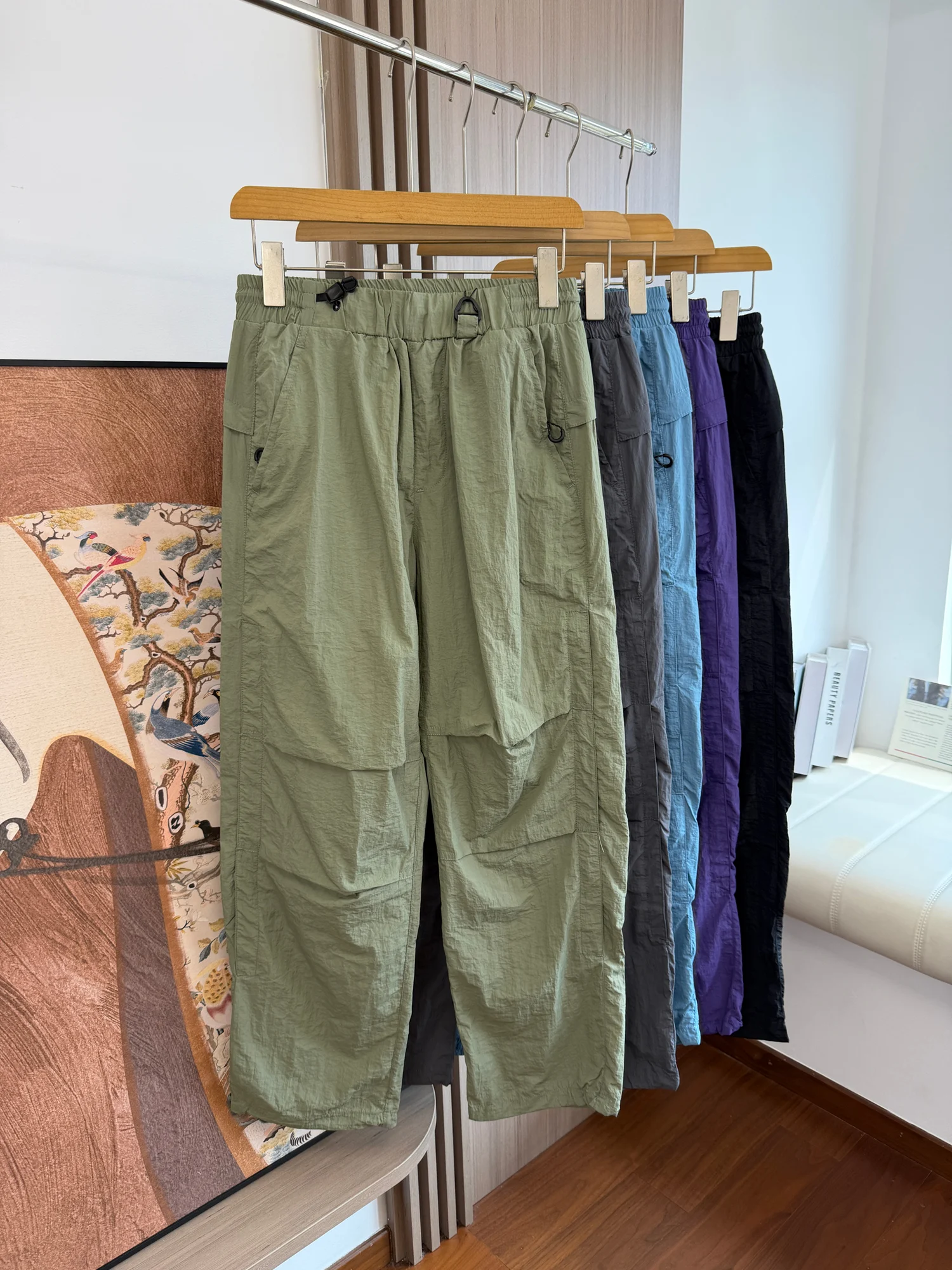 Men's Casual Straight Leg Umbrella Soldier Pants Spring Summer Breathable Quick Dry Wrinkle Resistant Versatile Fashionable