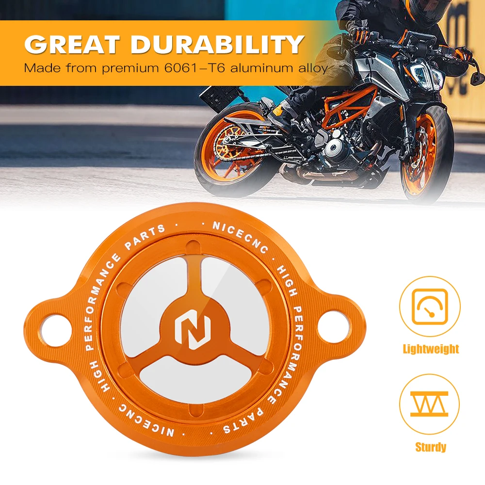 ل KTM 390 مغامرة 2020-2023 غطاء مرشح الزيت غطاء Duke 125 200 250 390 2016-2023 RC 125 200 390 2017-2023 250 مغامرة 21-23