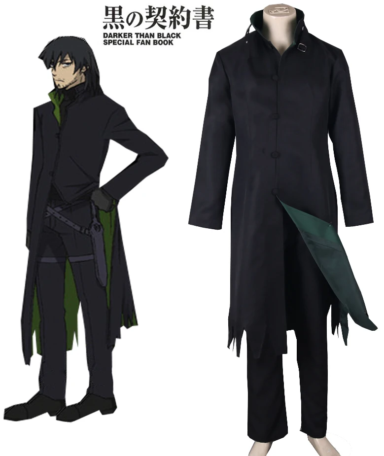 

Anime DARKER THAN BLACK Cosplay Man Halloween Cosplay Costume Coat+Pants+Leg Band+Gloves