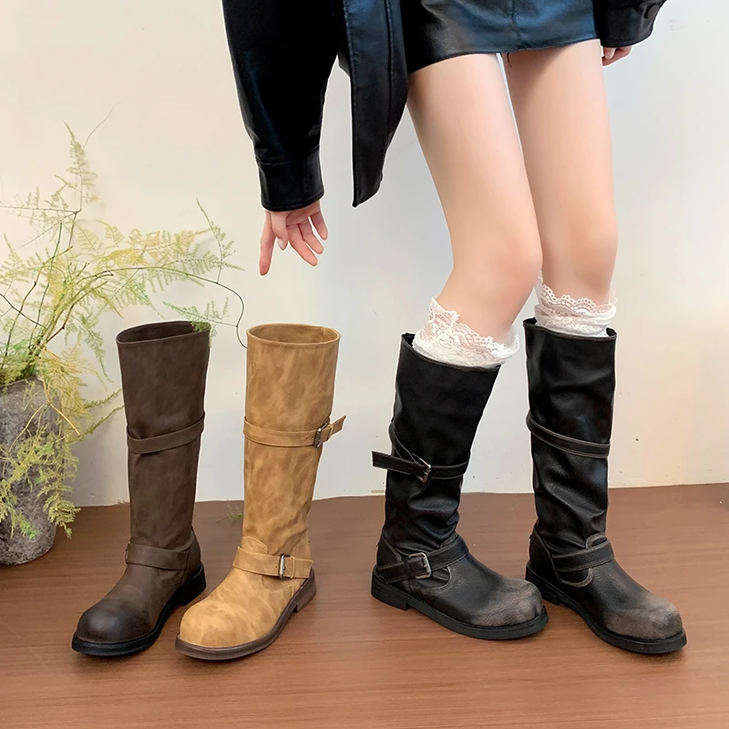 

2025 женские модные, простые и популярные зимние ботинки, дизайнерские трендовые новые сапоги до колена 2025 года, элегантные женские ботинки