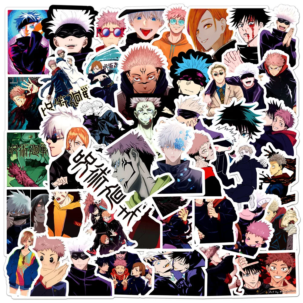50PCS Jujutsu Kaisen Stickers Game Sticker for Laptop Phone Case Skateboard Suitcase Waterproof Decals Kids Gift