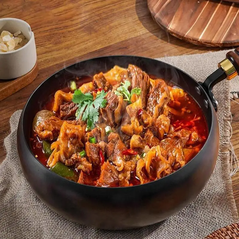 

Non Stick Wok Hand-Forged Wok Pan Non Stick With Anti-Scalding Handle 24cm Diameter Iron Cookware For Stoves Induction Cookers