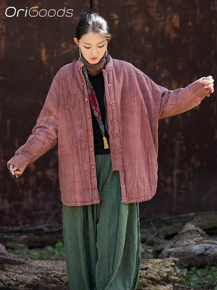 

OriGoods хлопковое стеганое пальто женское толстое теплое зимнее парка большого размера куртка уличное стеганое пальто верхняя одежда для холодной погоды B351