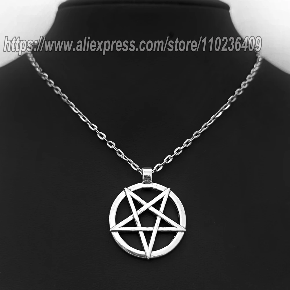 Fashion Inverted Pentagram Pendant Satanic Symbol Necklace Unisex Amulet Jewelry