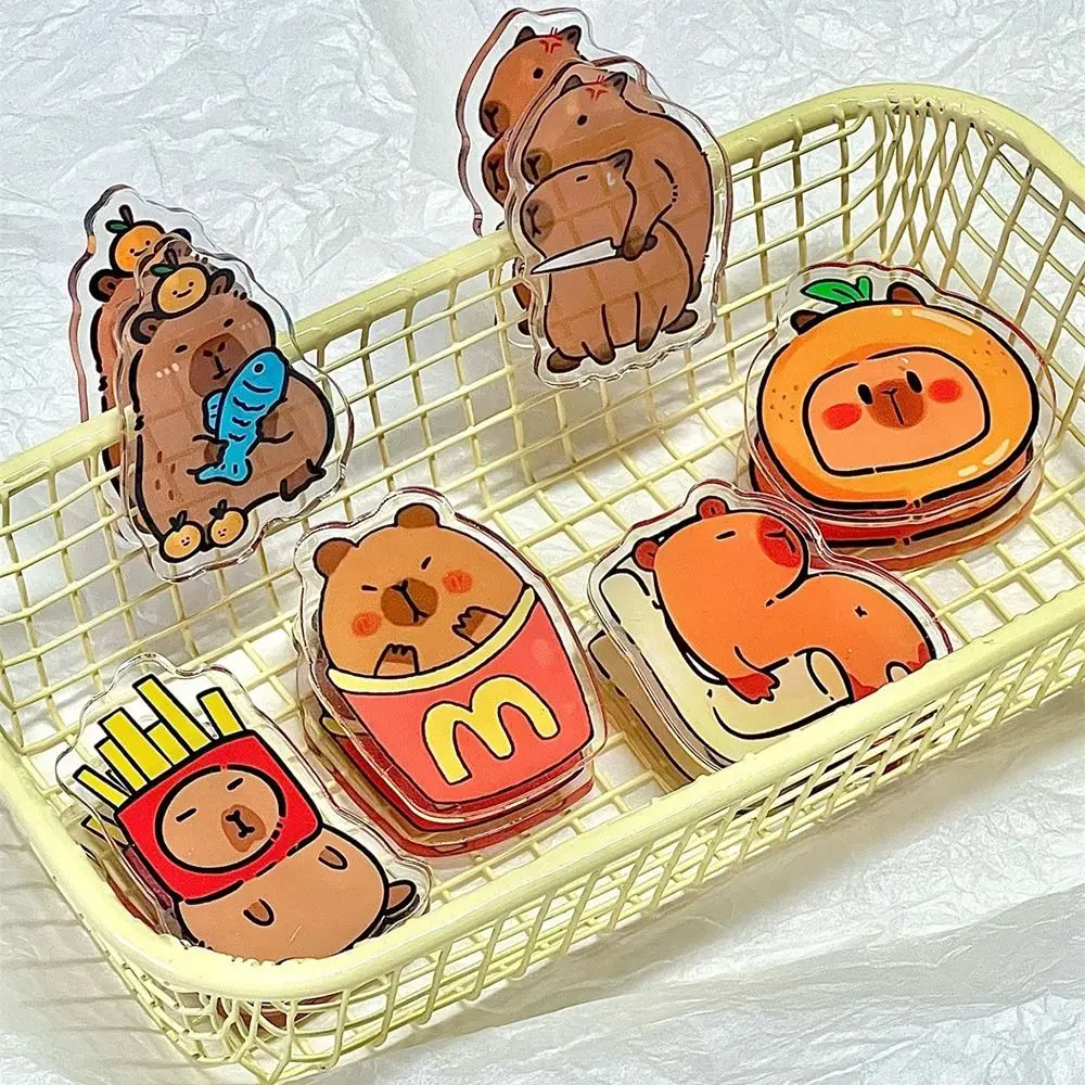 Cartoon Capybara Acrylic PP Clip Multifunctional Test Paper Sorting Clip Folder Note Memo Holder Clip Photo Binder Clips