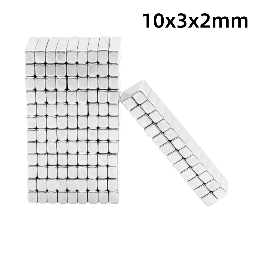 10x3x2mm Small Sheet Powerful Magnets 10*3*2 Strong Block Magnets For Fridge DIY Building Scientific Craft Education 10x3x2