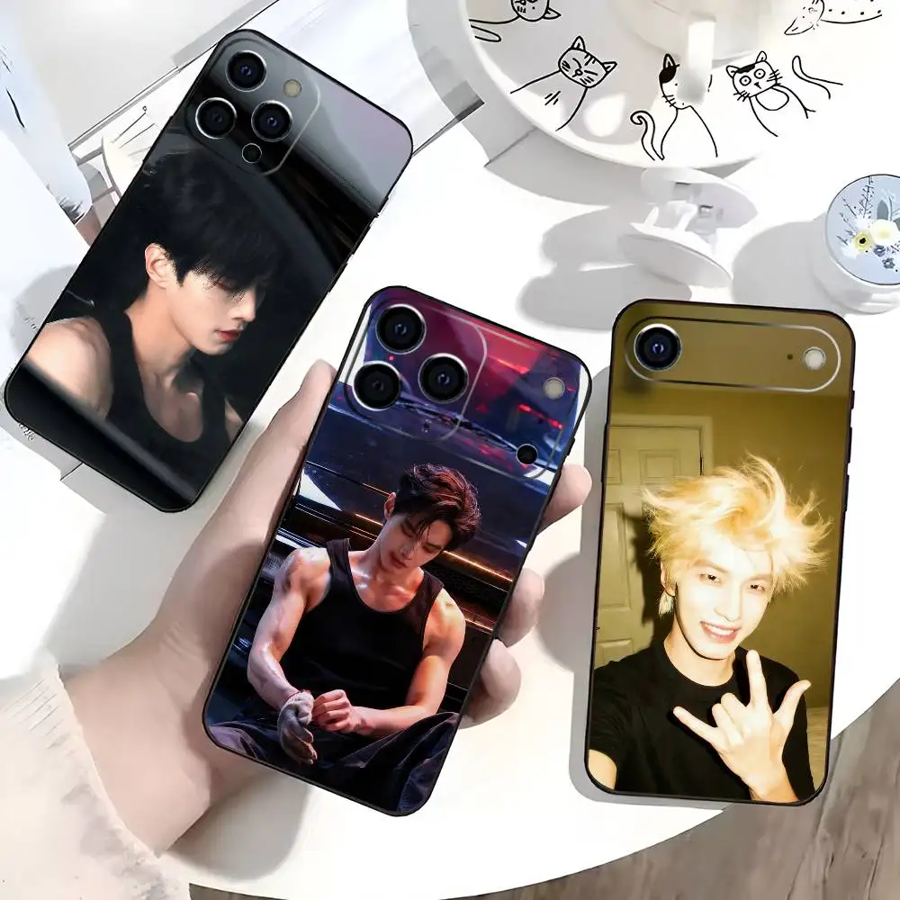 Funda para Teléfono N-Nick He Yu Jin Chao para iPhone 17, 16, 15, 14, 13, 12, 11 Plus, Pro Max, XS, Cubierta Negra Suave